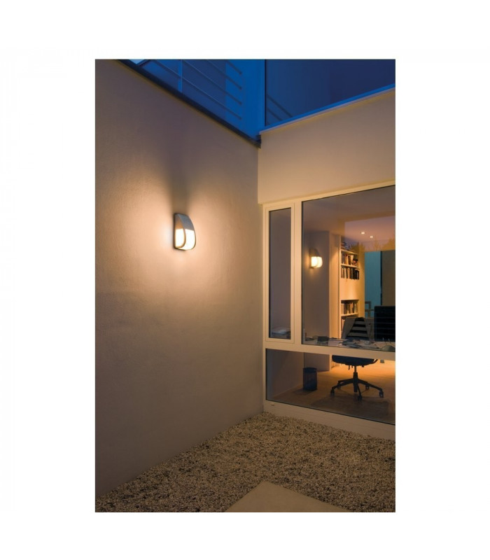 1 Light Wall Light, Silver-Grey, E27 Energy Saver, Ip54