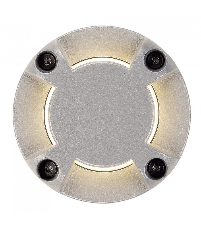 LED Round Cover, 4 Slots, Silver Grey