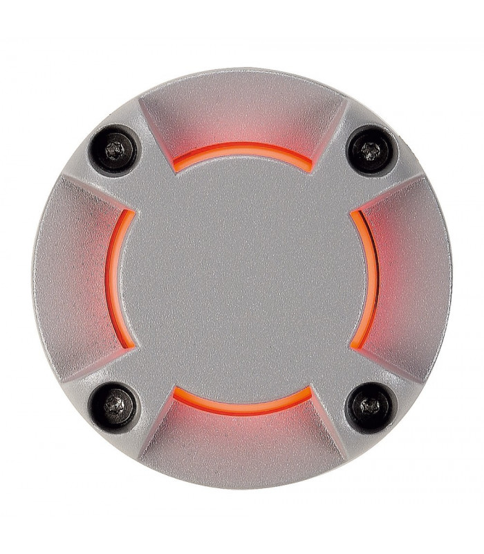LED Round Cover, 4 Slots, Silver Grey