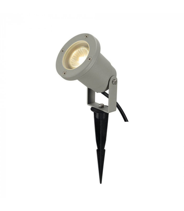 Spike, Silver-Grey, Gu10, Includes 1.5M Cable With Mains Plug, IP65