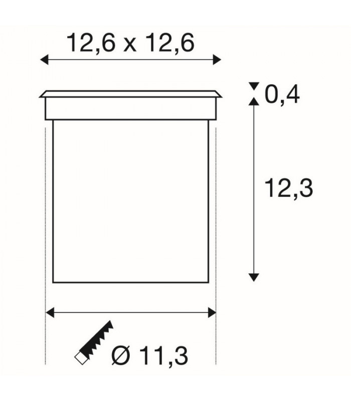Ground Light Fitting, Square, Stainless Steel 316, 6W Cob Led, 3000K, Includes Driver, IP67