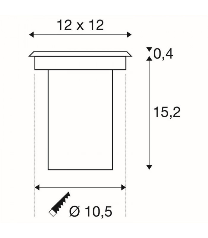 Ground Light Fitting, Square, Stainless Steel Bezel, Gu10, IP67