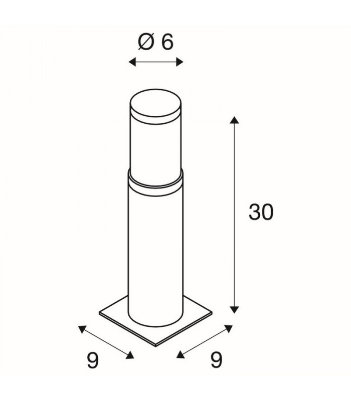 Outdoor Bollard, Stainless Steel 316, Led, IP55