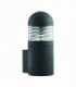 1 Light Outdoor Large Wall Light Black with Polycarbonate Shade IP44, E27