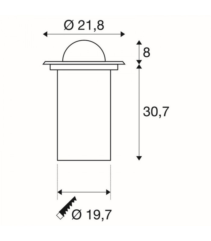 Ground Light Fitting, Round, Stainless Steel 316, G53, IP67