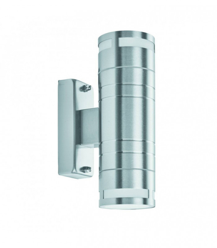 2 Light Outdoor Up Down Wall Light Stainless Steel IP44, GU10