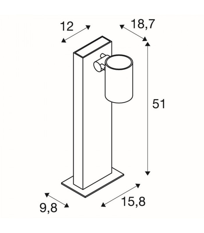 Floor Stand, Anthracite, 12W Led, 35d, 3000K, IP55