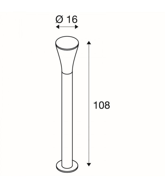 Alpa Cone 100 Bollard Light, Stone Grey, E27 Energy Saver, Ip55