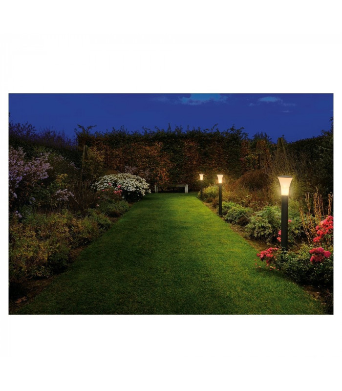 Alpa Cone 100 Bollard Light, Stone Grey, E27 Energy Saver, Ip55