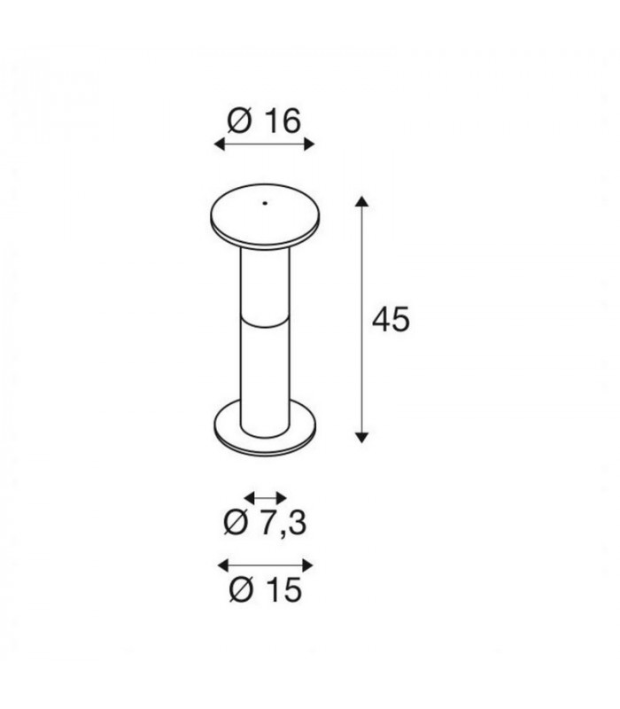 Alpa Mushroom 40 Bollard Light, Stone Grey, E27 Energy Saver, Ip55
