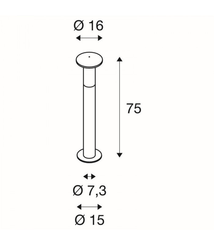 Alpa Mushroom 75 Bollard Light, Stone Grey, E27 Energy Saver, Ip55