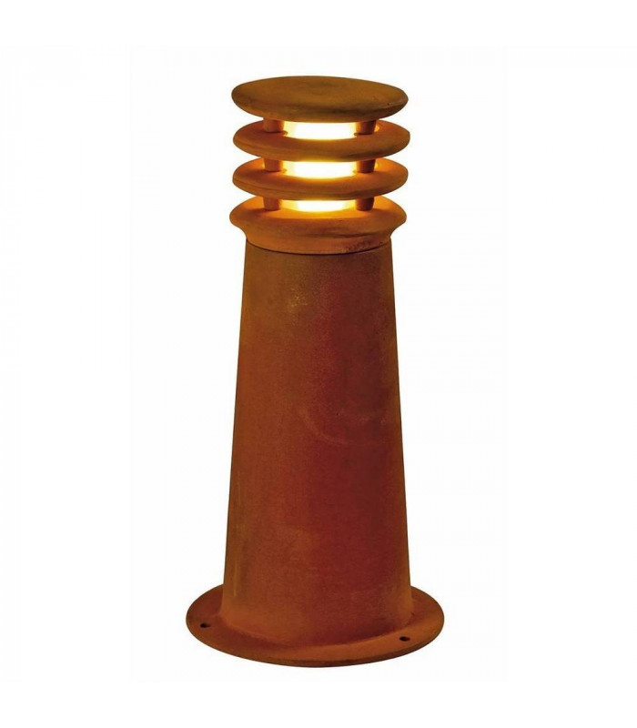 Outdoor Bollard Light, Rusted Iron, E27 Energy Saver, Ip55