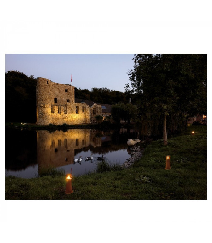 Outdoor Bollard Light, Rusted Iron, E27 Energy Saver, Ip55
