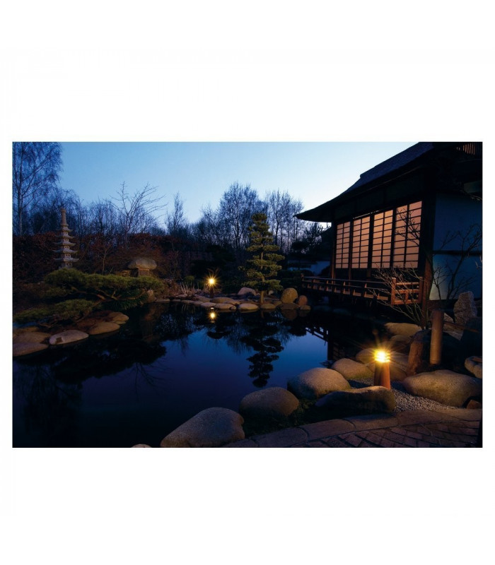 Outdoor Bollard Light, Rusted Iron, E27 Energy Saver, Ip55