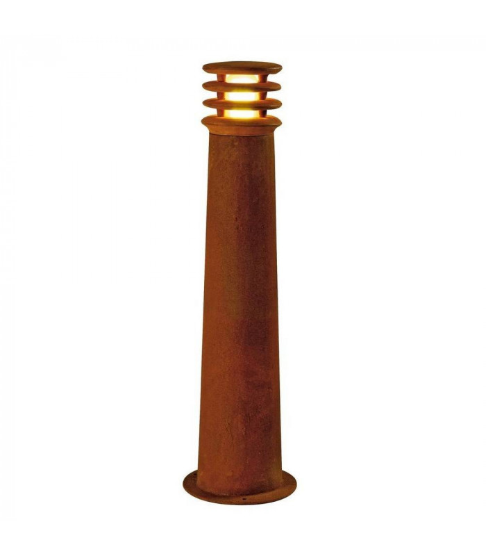 Outdoor Bollard Light, Rusted Iron, E27 Energy Saver, Ip55