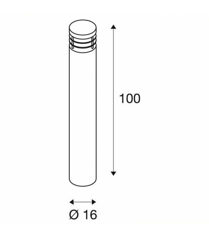 Bollard Round, Stainless Steel 304, E27, Ip44