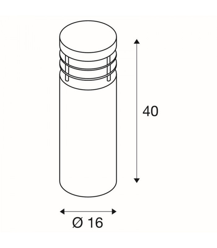 Bollard Round, Stainless Steel 304, E27, Ip44