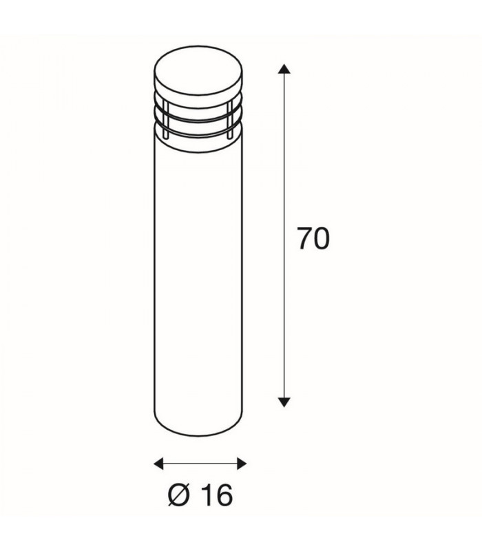 Bollard Round, Stainless Steel 304, E27, Ip44