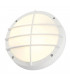 Outdoor Wall And Ceiling Bulkhead, Round, White, E27, Pc Cover, IP44