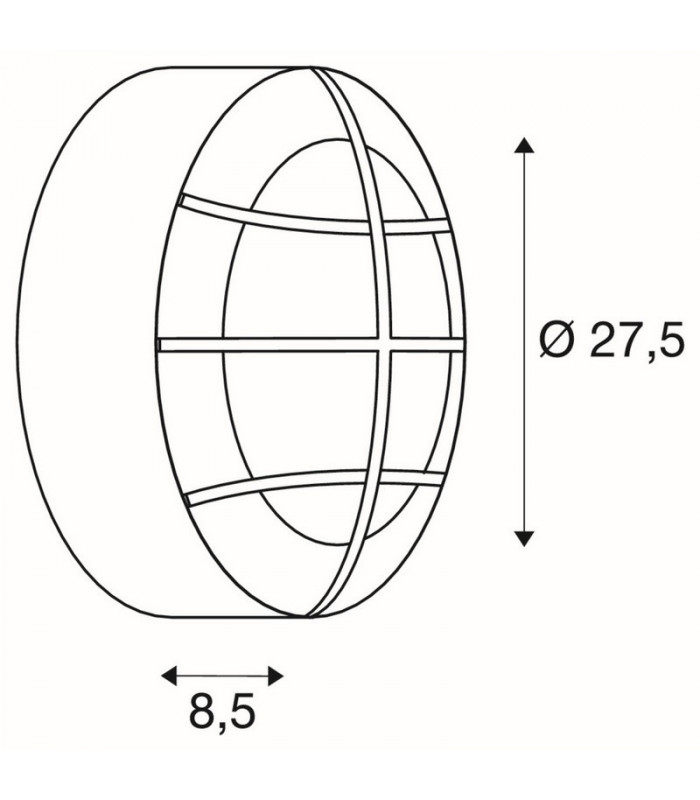 Outdoor Wall And Ceiling Bulkhead, Round, Anthracite, E27, Pc Cover, IP44