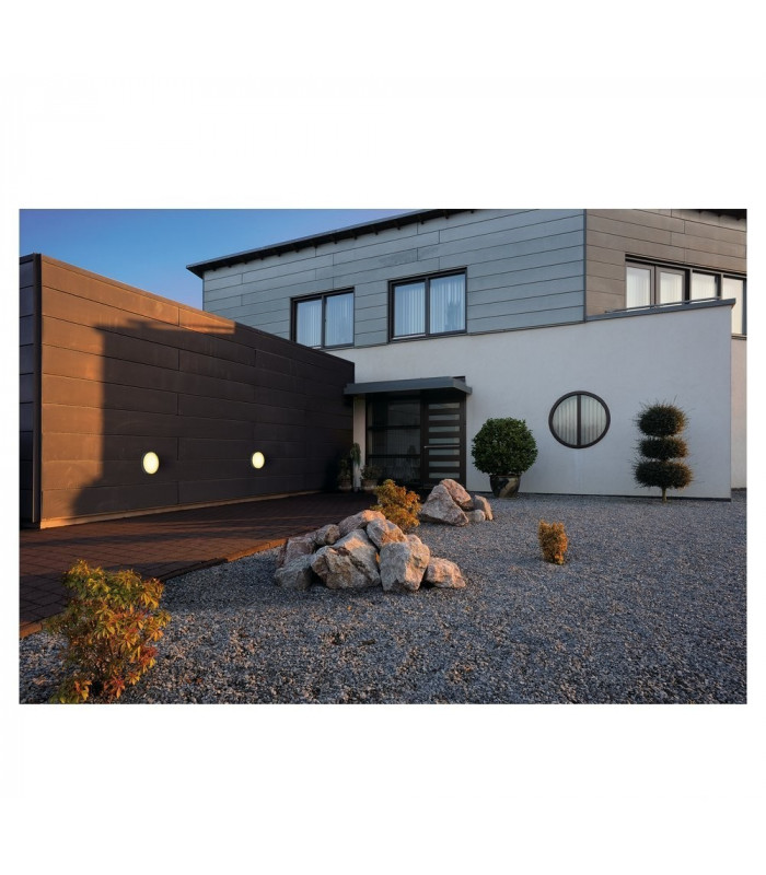 Outdoor Wall And Ceiling Bulkhead, Round, Anthracite, E27, Pc Cover, IP44