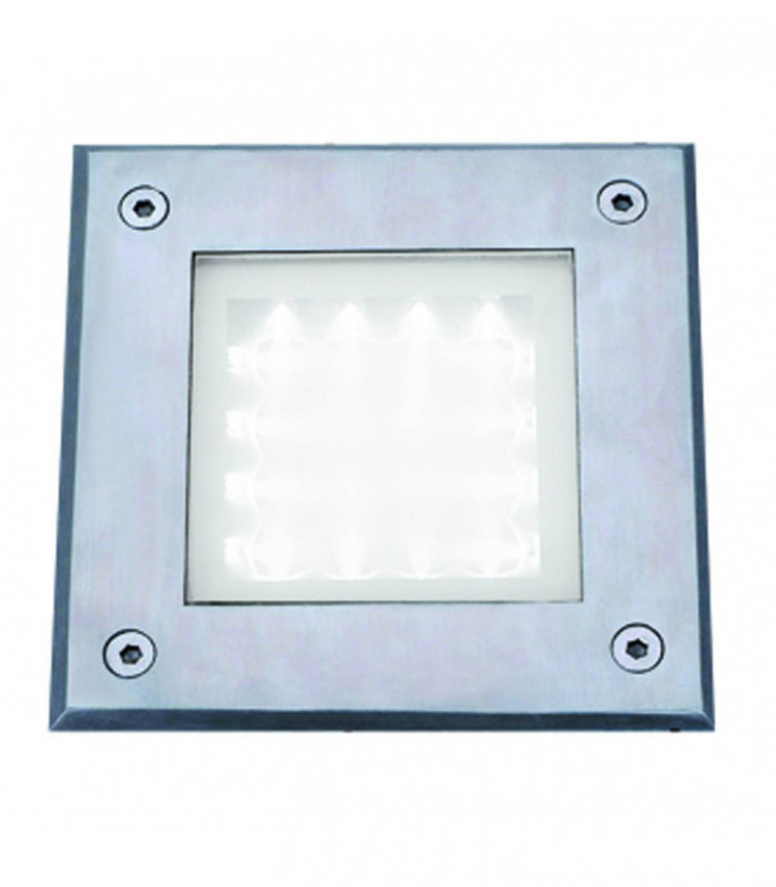 LED Square Outdoor Walkover Ground Light Stainless Steel and Glass IP67