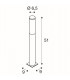 1 Light Floor Light, Stainless Steel 304, E27, Ip44