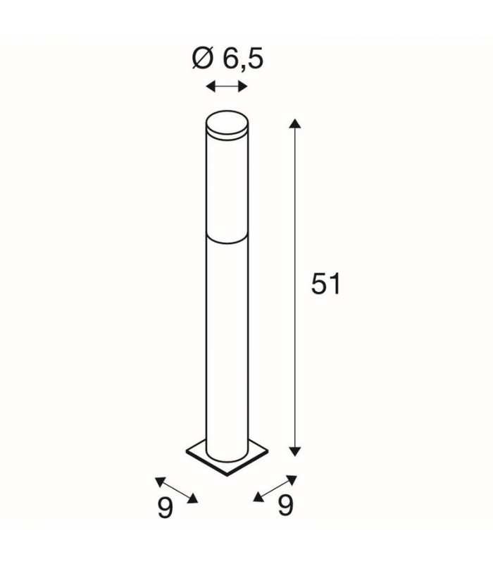 1 Light Floor Light, Stainless Steel 304, E27, Ip44