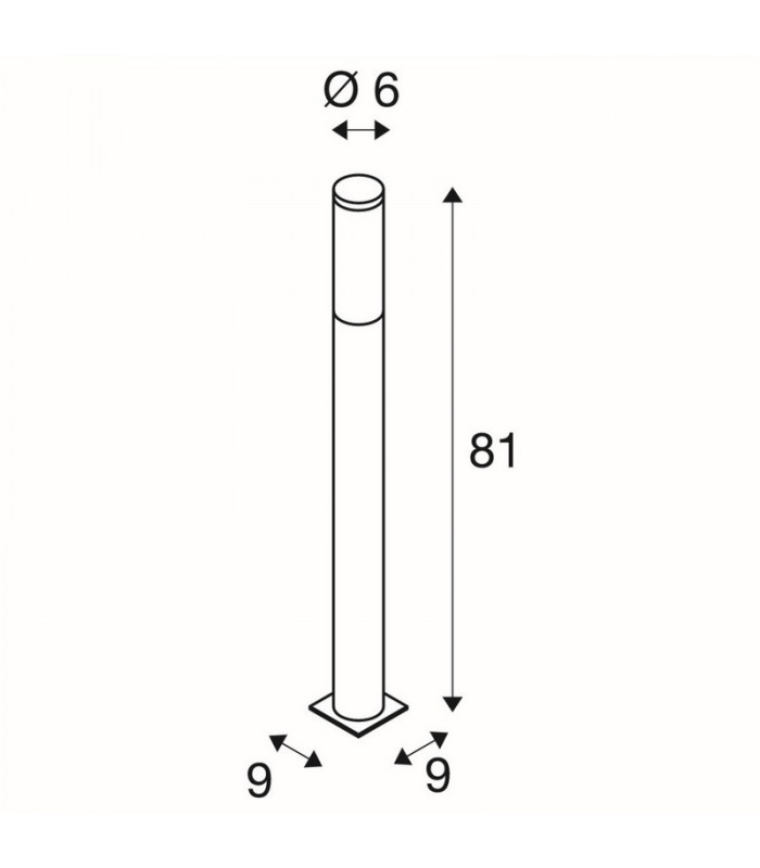 1 Light Floor Light, Stainless Steel 304, E27, Ip44