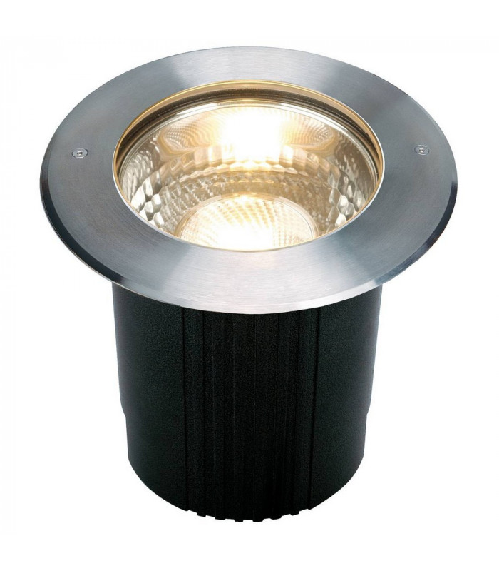 1 Light Ground Light Fitting, Round, Stainless Steel 316, E27, Ip67