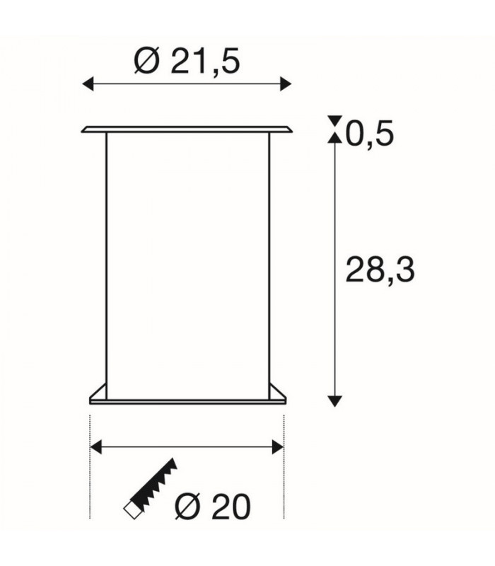 1 Light Ground Light Fitting, Round, Stainless Steel 316, E27, Ip67