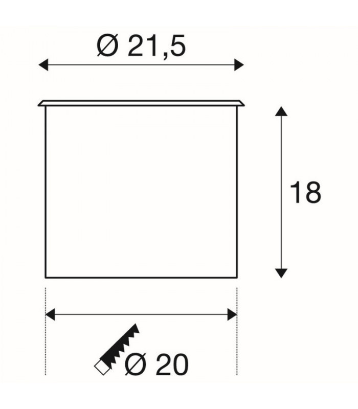 1 Light Ground Light Fitting, Round, Stainless Steel 316, Ip67, GU10