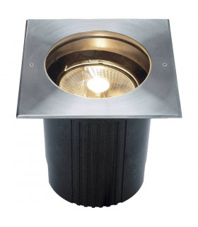 1 Light Ground Light Fitting, Square, Stainless Steel 316, Ip67, GU10