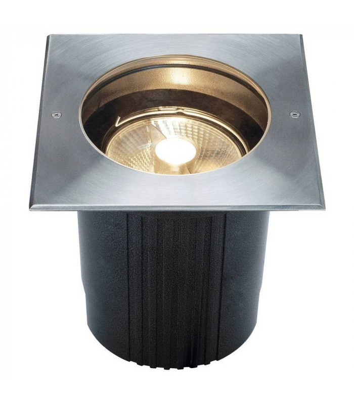 1 Light Ground Light Fitting, Square, Stainless Steel 316, Ip67, GU10