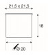 1 Light Ground Light Fitting, Square, Stainless Steel 316, Ip67, GU10