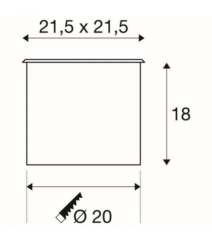 1 Light Ground Light Fitting, Square, Stainless Steel 316, Ip67, GU10