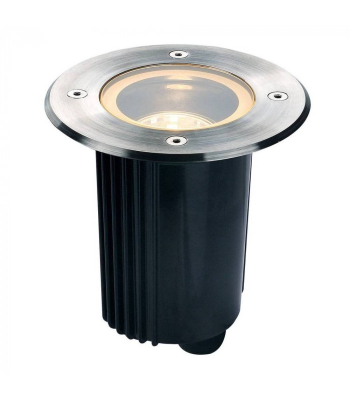 1 Light Ground Light Fitting, Round, Stainless Steel 316, Ip67, GU10