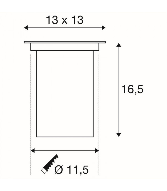 1 Light Ground Light Fitting, Square, Stainless Steel 316, Ip67, GU10