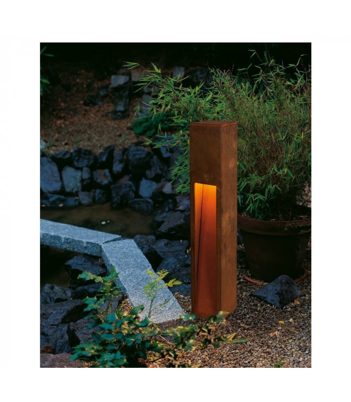 1 Light Rusty Slot 80, Rusted Iron, E27 Energy Saver, Ip44