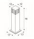 1 Light Square 70, Rusted Iron, E27 Energy Saver, Ip55