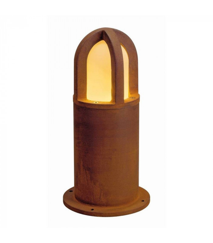 1 Light Rusty Cone Bollard Light, Rusted Iron, Ip54, E27