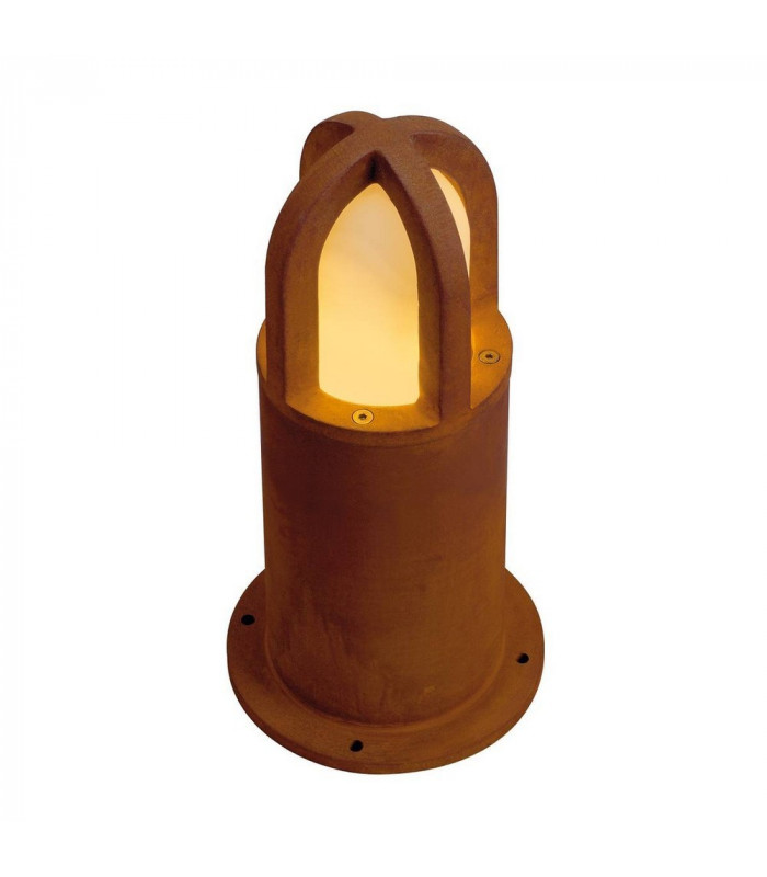 1 Light Rusty Cone Bollard Light, Rusted Iron, Ip54, E27