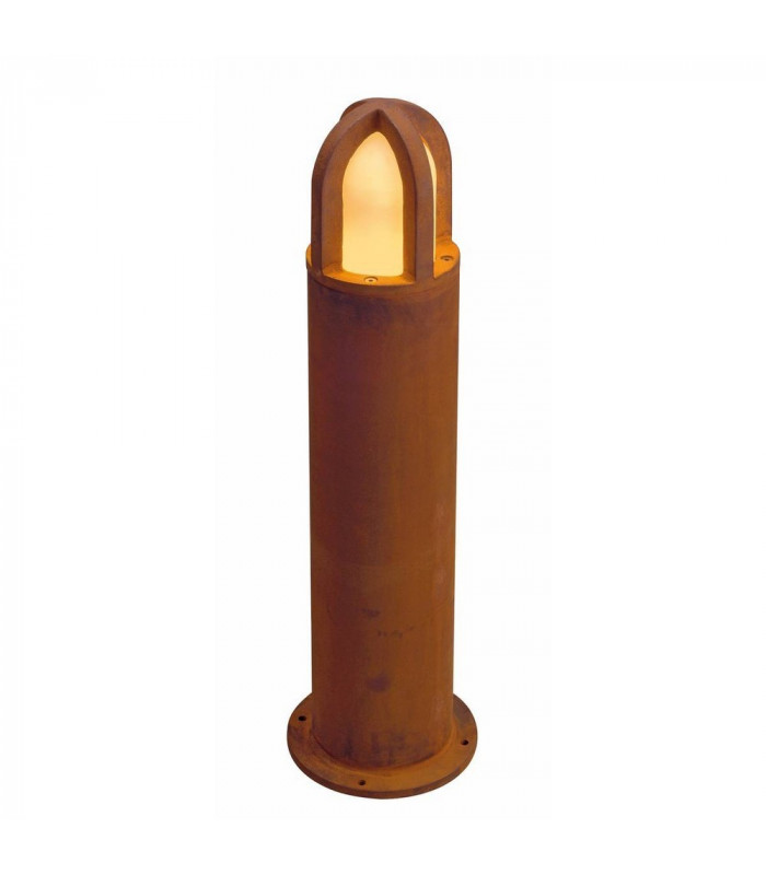 1 Light Rusty Cone Bollard Light, Rusted Iron, Ip54, E27