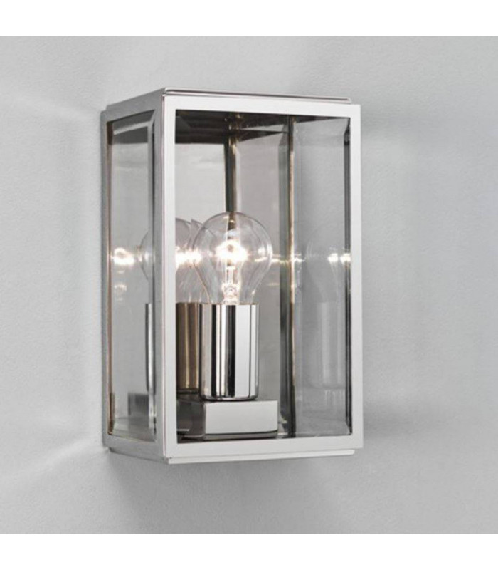 1 Light Outdoor Wall Lantern Polished Nickel IP44, E27