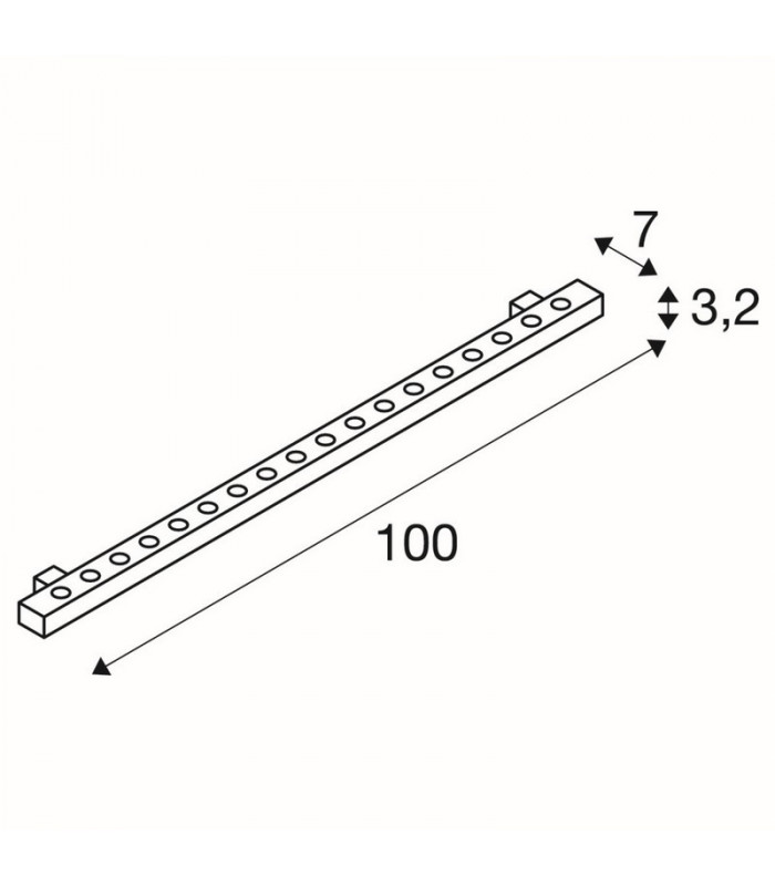 Led Profile 100cm, Silver-Grey, 18X1W, 3000K, Ip65