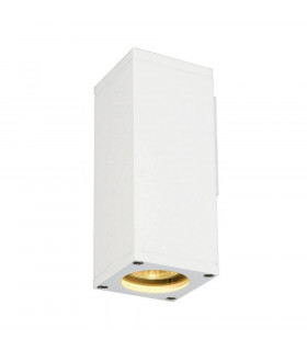 1 Light Square Flush Box Wall Light, White, Gu10, IP44