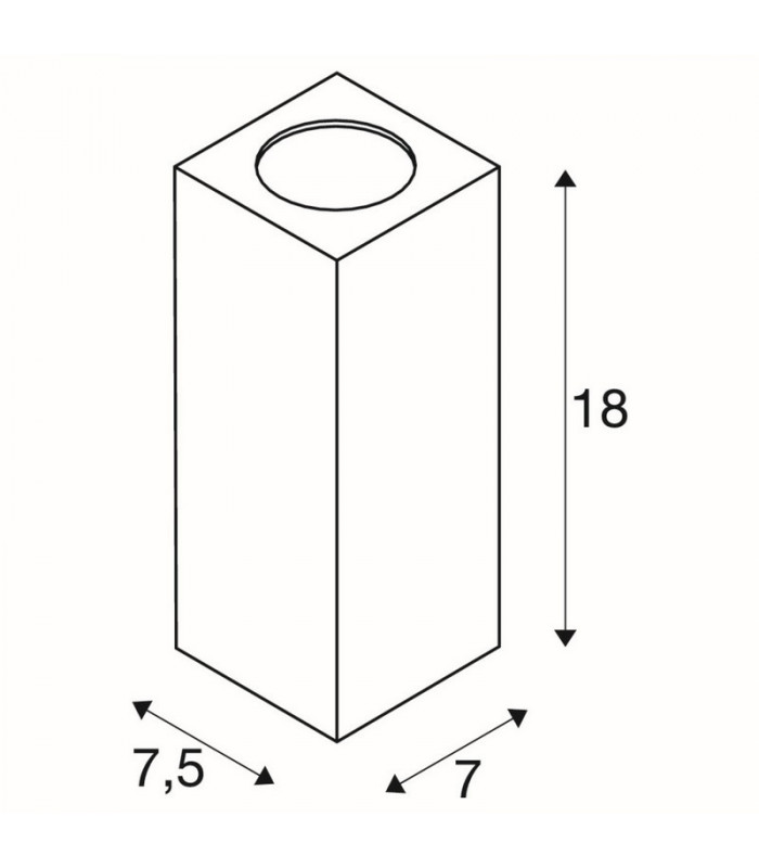 1 Light Square Flush Box Wall Light, White, Gu10, IP44