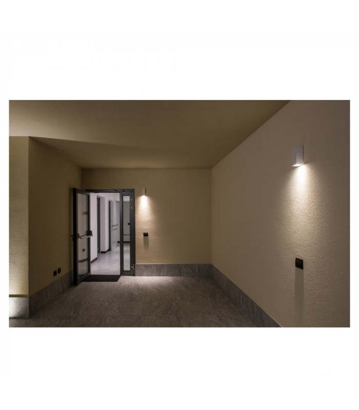 1 Light Square Flush Box Wall Light, White, Gu10, IP44