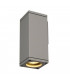 1 Light Square Flush Box Wall Light, Silver-Grey, Gu10, IP44