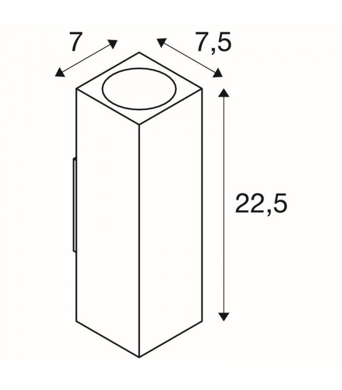 Up Down Square Flush Box Wall Light, White, Gu10, IP44